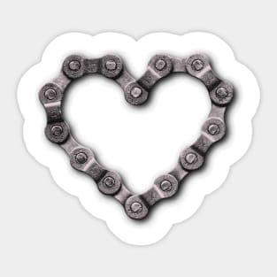 I Love My Bike, Bike Chain Heart Sticker